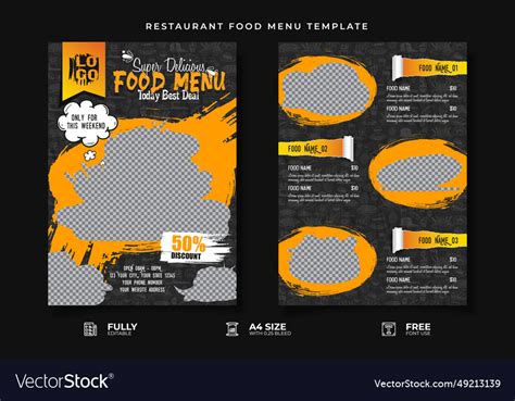 Restaurant food menu template Royalty Free Vector Image