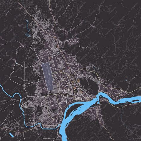 Premium Vector | City map of bangui central african republic