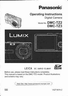 Panasonic Lumix TZ3 Printed Manual