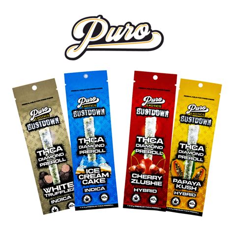 Puro Exotics Bustdown Thc A Diamond Preroll 2gm Rock N Roll It