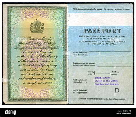 Old British Passport Stock Photo Royalty Free Image 50876395 Alamy