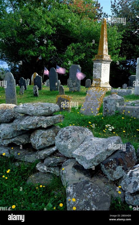 Cemetery Colonial Pemaquid State Historic Site Maine Stock Photo Alamy