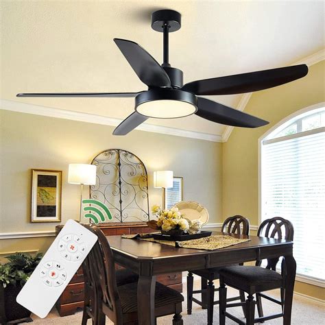 Kapoefan Inch Black Ceiling Fan With Light And Remote Control