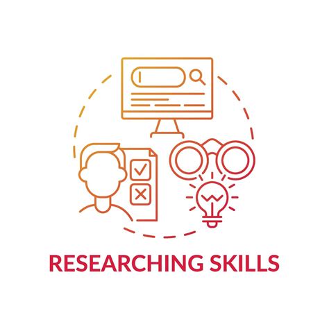 Researching Skills Red Gradient Concept Icon 2210452 Vector Art At Vecteezy