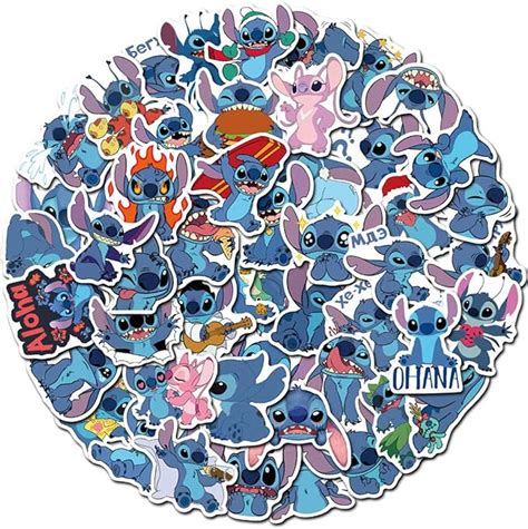 Amazon.com: Stitch Stickers Waterproof Vinyl Scrapbook Stickers Car ...