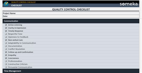 Quality Control Checklist [excel Template]