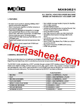 MX93521FC Datasheet PDF Macronix International