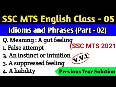 Ssc Mts English Class Idioms Phrases Part Previous