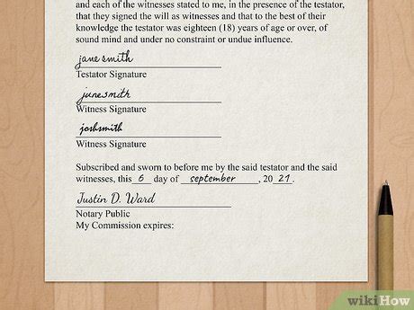how to write a simple will at home