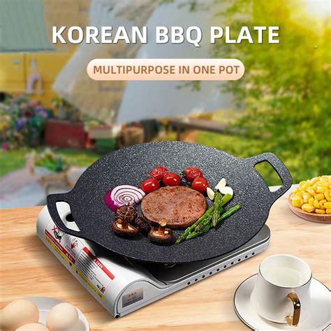 39cm Outdoor Indoor Bbq Grill Pan Korean Barbecue Plate Gas Induction Cooker Frying Pan Non