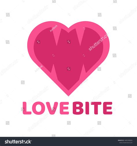 Love Bite Pink Heart Logo Concept Stock Vector (Royalty Free