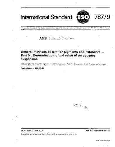 Iso General Methods Of Test For Pigments And Extenders