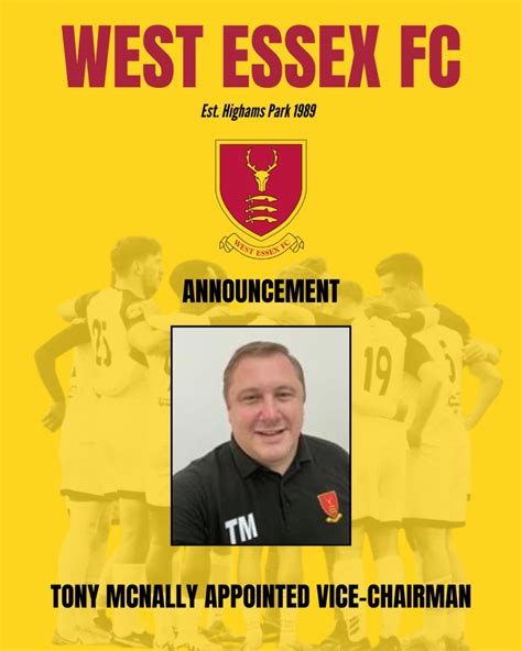 West Essex Fc Announcement Congratulations Tony