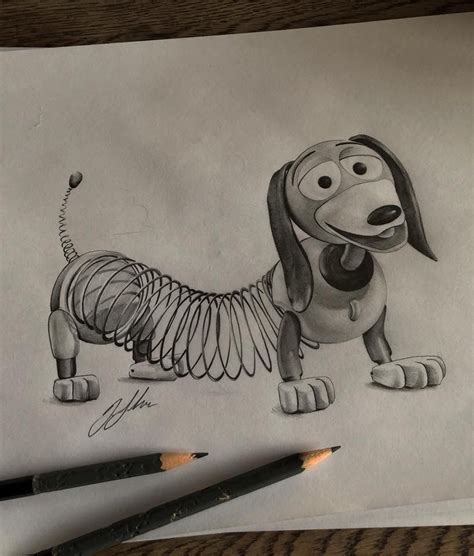 Toy Story Slinky Dog Pencil Drawing Dog Pencil Drawing Drawings | Porn ...