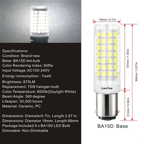 BA15D Led Bulb 6W AC 120V 60W Halogen Equivalent Double Contact