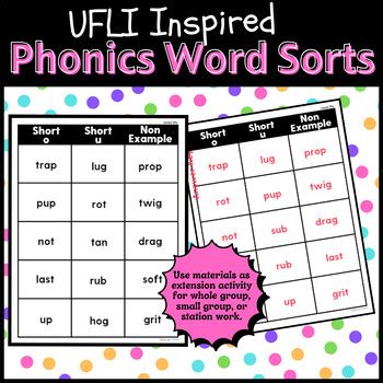 Ufli Foundations Inspired Resource Lessons Phonics Sort