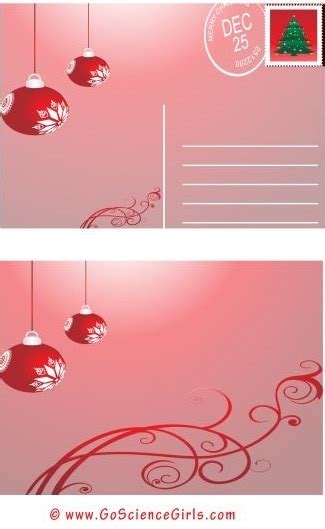 Free Printable Christmas Postcards Templates