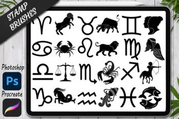 Zodiac Sign Brushes Stamp For Procreate And Photoshop Procreate