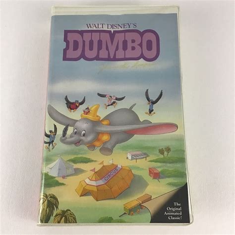 Walt Disney Vhs Tape Dumbo Black Diamond Pink Cover Movie Circus Flying Elephant Etsy