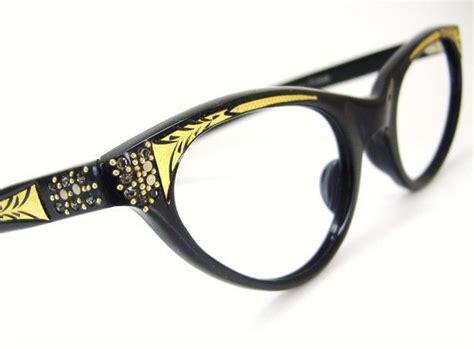 Black Cat Eye Eyeglasses Frame 1950s Eyewear Frame France Etsy