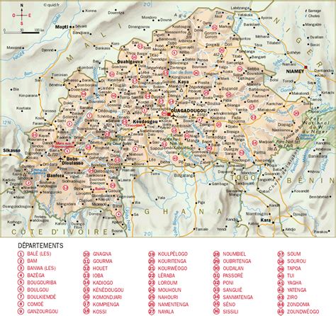 Carte Burkina Faso Détaillée Nord Carte