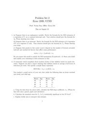 Problem Set2 2013 Problem Set 2 Econ 120B UCSD Prof Yixiao Sun O Ce