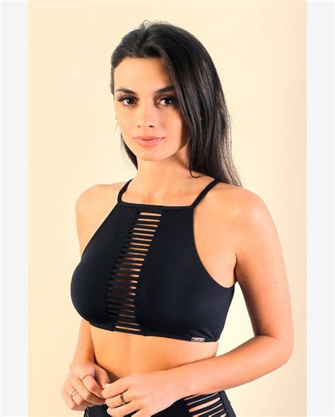 Riachuelo Top Biquíni Cropped Preto Tiras