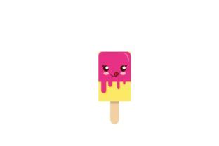 Kawaii Pink Ice Cream Stick Icon Graphic By Samagata Creative Fabrica