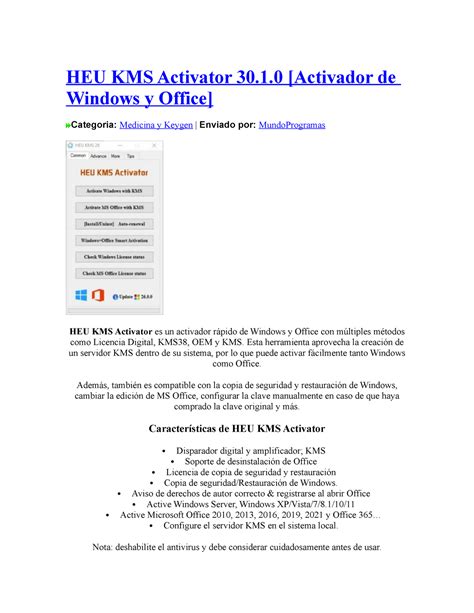 Heu Kms Activator Activador De Windows Y Office Heu Kms
