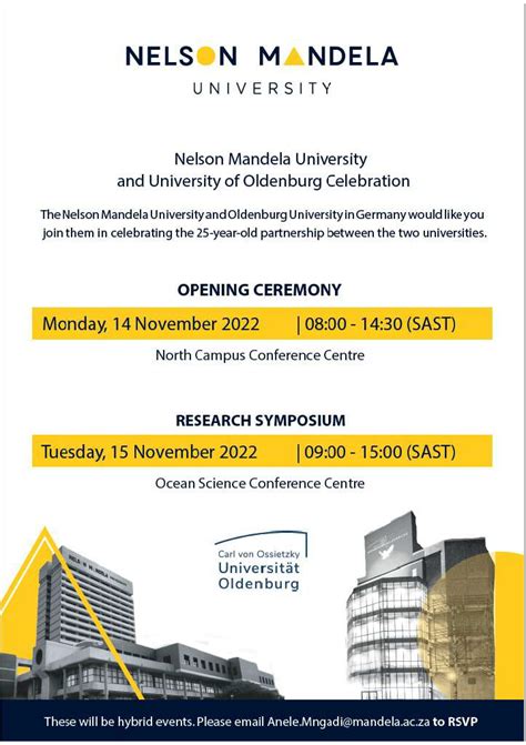 Nelson Mandela University and University of Oldenburg Celebration ...