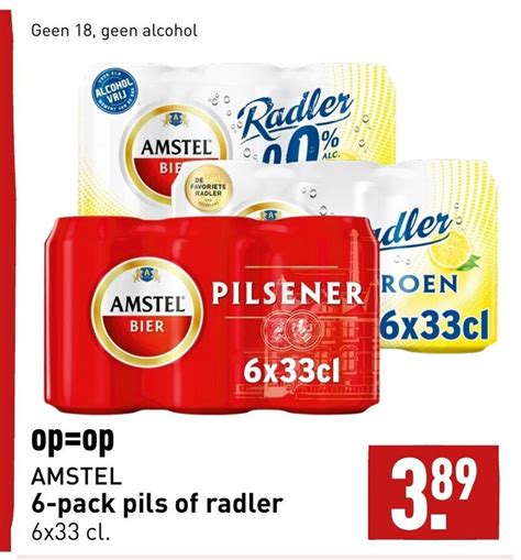 Amstel Pack Pils Of Radler X Cl Aanbieding Bij Aldi