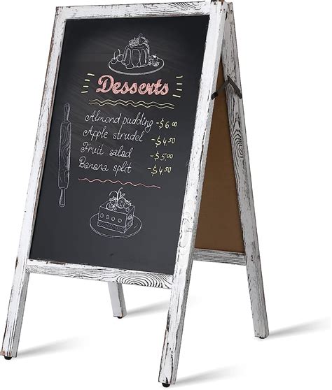 DOCMON Sandwich Board 18 X 33 Rustic Chalkboard Magnetic A Frame