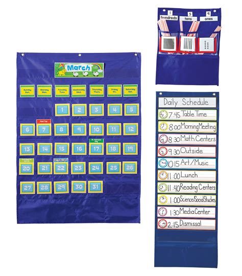 Carson Dellosa Calendar Scheduling And Counting Pocket Chart Classroom Set 3 Pocket Charts