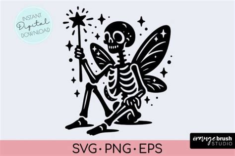 Fairy Skeleton Svg Funny Skeleton File Graphic By Orange Brush Studio