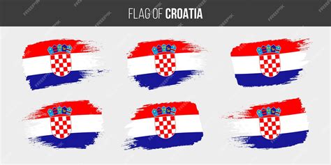 Premium Vector Croatia Flags Brush Stroke Grunge Vector Illustration