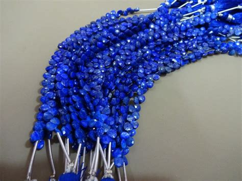 Aaa Grade Lapis Lazuli Faceted Heart Shape Briolette Beads Etsy