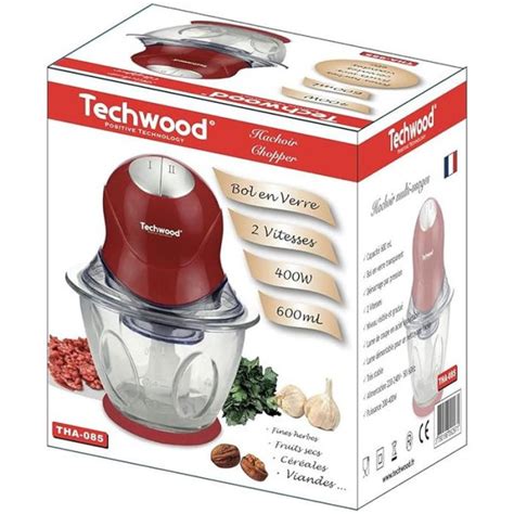 Mini Hachoir Électrique TECHWOOD THA 085 400W Rouge