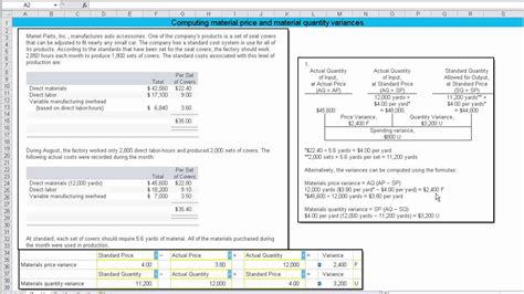 Material Price And Material Quantity Variances P10 9 Youtube