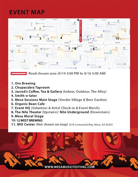 Map – Mesa Music Festival