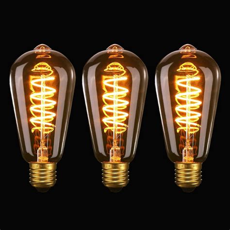 Ledora Vintage Edison Led Light Bulbs Dimmable 4w Spiral Flexible Led Filament Decorative Bulb