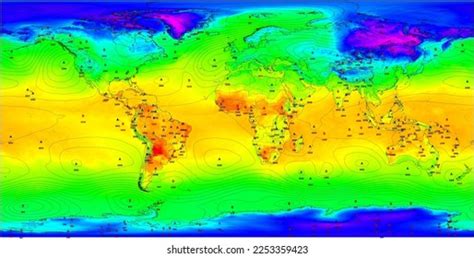 Global Weather Map Displays Realtime Levels Stock Illustration ...