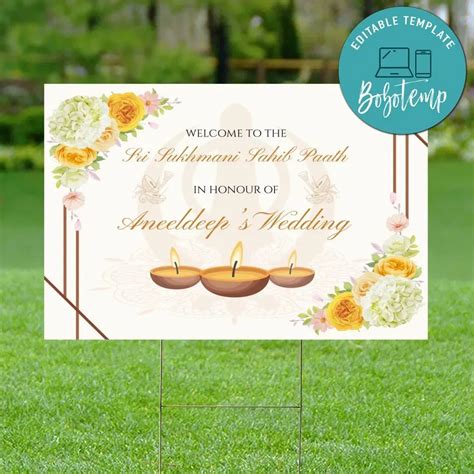 Sukhmani Sahib Path Welcome Sign Customizable Template Diy