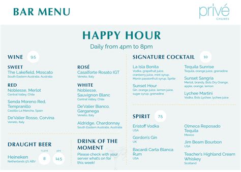 Priv Menu Singapore With Prices