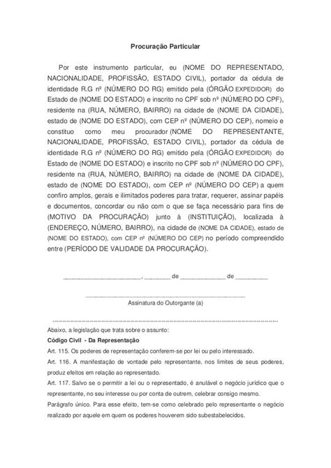 Modelo De Procuração Particular