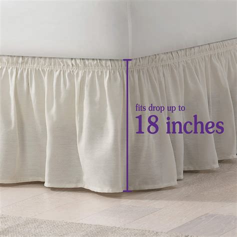 Easy Fit Solid Elastic Wrap Around Bed Skirt Easy On