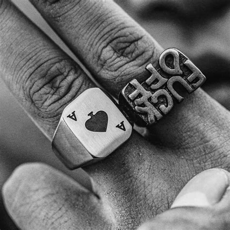 Fuck Off Stainless Steel Men S Ring Only Rock Spark