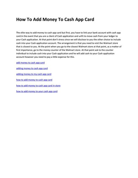 How To Add Money To Cash App Card By Kely Corter Issuu
