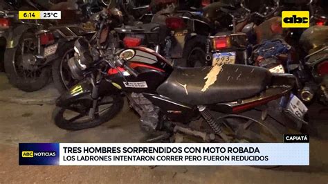 Capiat Tres Hombres Sorprendidos Con Moto Robada Youtube