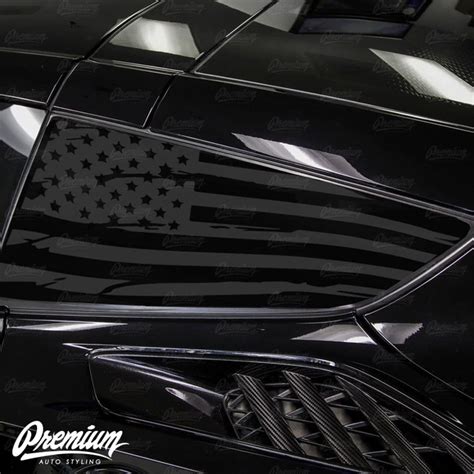 American Flag Quarter Window Decal Set 2014 2019 Corvette C7