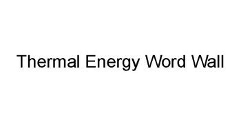 Thermal Energy Word Wall By Evans Science And More Tpt